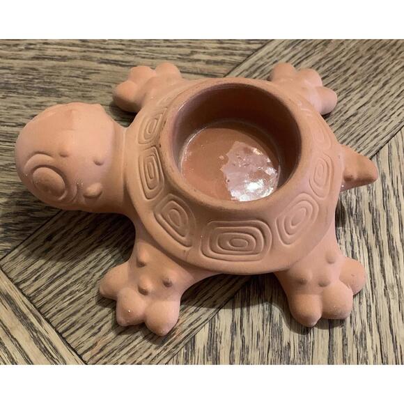 Partylite Turtle Terracotta Tealight Holder - Picture 1 of 5